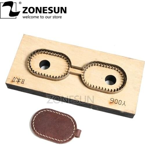 ZONESUN Customized leather cutting die Leather Craft DIY Key Ring Wooden Template Knife Punching Key Chain Cutting Mould Cutter