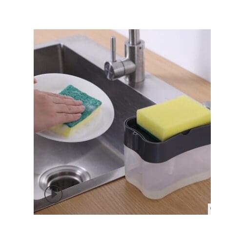 2-in-1 Soap Pump Dispenser With Sponge Holder Liquid Dispenser Container Hand Press Soap Organizer Kitchen Cleaner Tools new