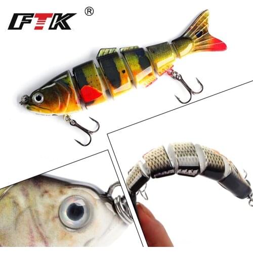 FTK Bass Fishing Lure 1pc Topwater Wobblers Tackle Multi Segment 122mm/22g Assorted Floating Swim Bait Hard Sinking Crankbait HF