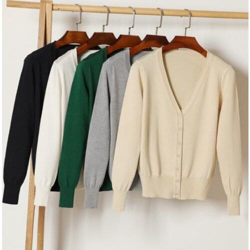 Plus Size 6XL Women Sweater Coats Cardigan 2021 New Fashion Autumn Long Sleeve Knitted Button Cardigan Female Sweaters Top Korea