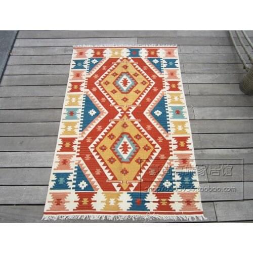 Kilim Carpet Wool Embroidered Mandala Home Decoration Carpet Geometric Carpet Bedroom Natural Sheep Wool
