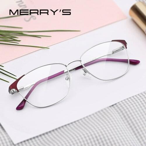 MERRYS Women Fashion Cat Eye Glasses Frame Ladies Optical Eyewear Myopia Prescription Optical Eyeglasses S2053