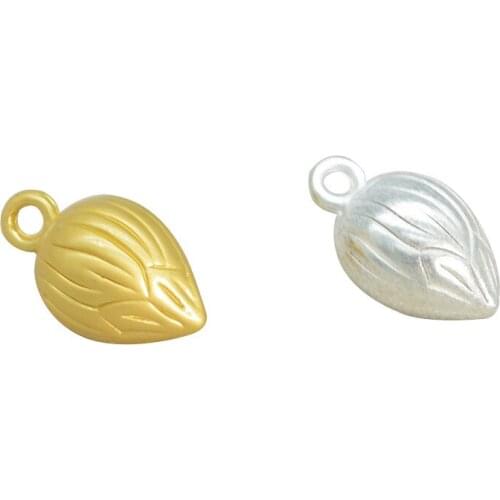 20 PCS 8*15mm Fashion Metal Alloy Dumb Gold Dumb Silver Color Lotus Flower Pendant Charm DIY Jewelry Findings