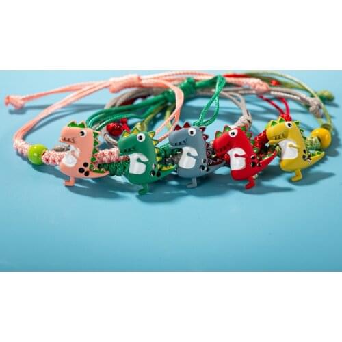 Cartoon Multicolor Dinosaur Hand Knitted Bracelet Childrens Favorite Gift Wholesale Dropshipping #82592