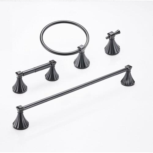 Oil Rubbed Bronze Bathroom Hardware Set Towel Ring Robe Hook Wall Mounted Towel Bar Toilet Paper Holder Bathroom Hardware Set