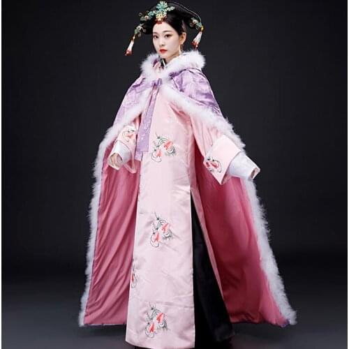Autumn winter cloak Cape realistic performance Costume fine workmanship warm Elegant embroidery female vintage film TV cosplay