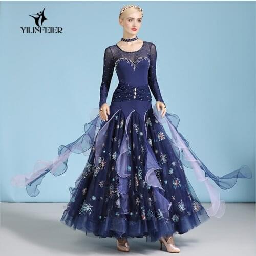 2021 New ballroom dance competition dress dance ballroom waltz dresses standard dance dress women ballroom dress S7045