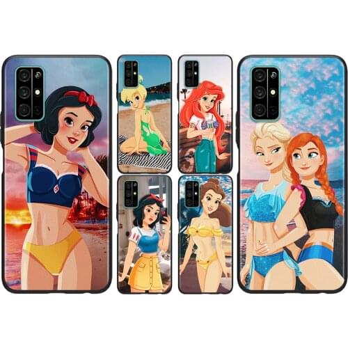 Silicone Cover Disney Beach Princess For Honor V30 View 20 V20 30i 30S 30 20S 20E 20i 20 Lite Pro Plus Phone Case