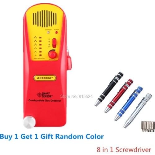 Smart Sensor AR8800A+ Combustible Gas Leak Detector Alarm Exhaust and Fuel Methane Propane Explosive 6 LED Alarm