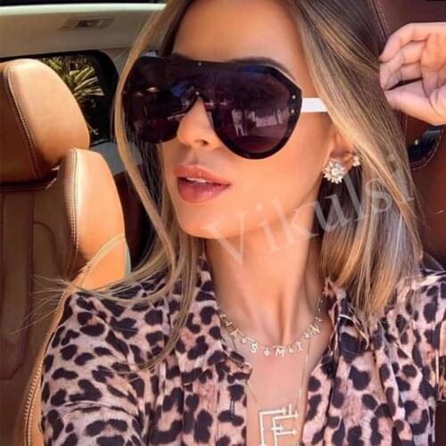 New New Fashion Women Sunglasses Brand Designer Cat Eye Sun Glasses Female Male Black Oversized Siamese Eyeglasses UV400 Oculos