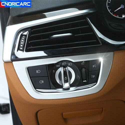 Car Styling For BMW 5 Series G30 G38 2018-2020 Headlight Switch Button Frame Decoration Cover Trim Interior Accessories