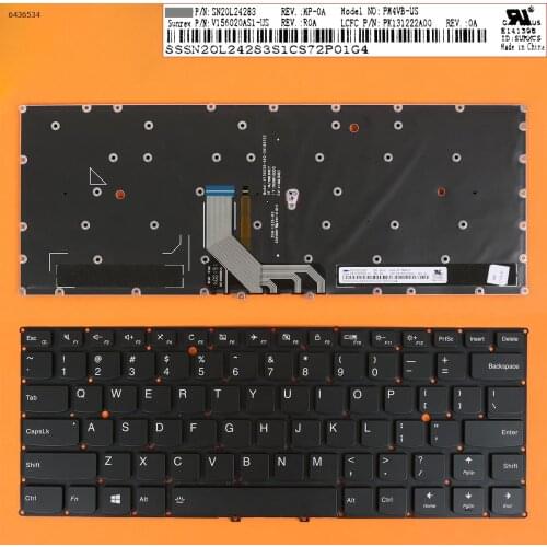 US QWERTY New Replacement Keyboard for Lenovo Yoga 910-13IKB Yoga 5 pro Laptop Black with Backlit NO Frame