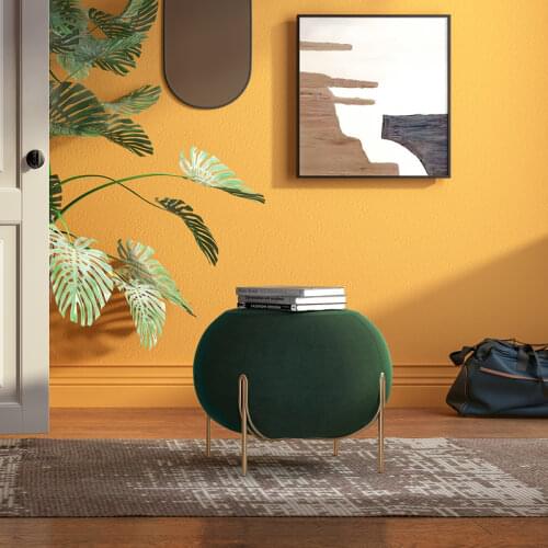 Velvet fabric creative fabric short stool wide diameter sofa household small stool short cute feet simple modern shoe changing s