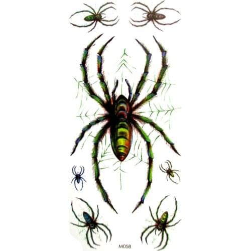 2pcs HOT water Spider Temporary tattoo stickers Kids tattoos spider Tattoo paste paper Pattern Sticker