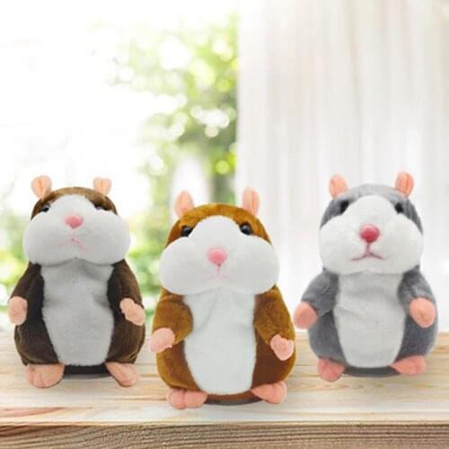 Funny Talking Hamster Stuffed Plush Animal Doll Sound Walking Speaking Record Repeat Educational Voice Changing Toys