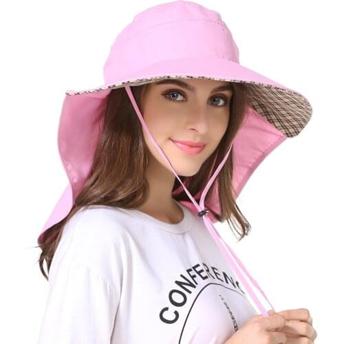 Outfly With Neck Guard Sun Hat Ladies Summer Ultraviolet Hats For Women Wide Eaves Sun Shade Hat