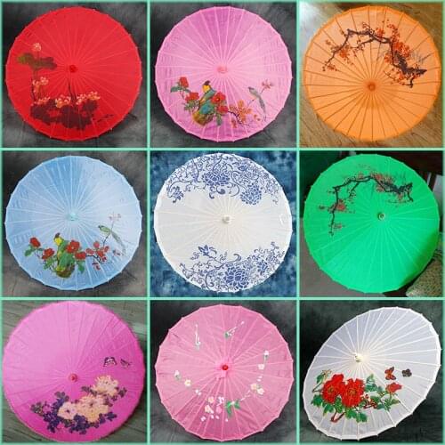 Hot sale 82cm Handmade Oiled Paper Umbrella Bamboo Wooden Parasol Traditional Dance Color Parasol Wedding photography Props