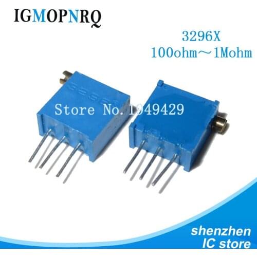 10pcs 3296X 3296X-1-104LF 3296X 100K ohm 104 series resistanceohm Trimpot Trimmer Potentiometer