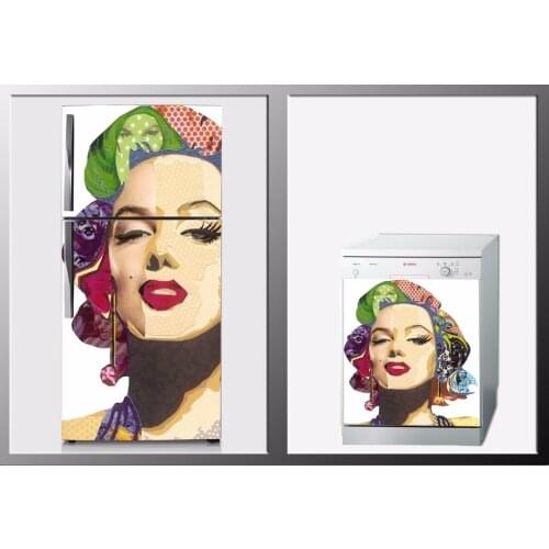 3D Pretty Star Art Design SelfAdhesive Refrigerator Dishwasher Door Sticker Wallpaper wall sticker Kitchen