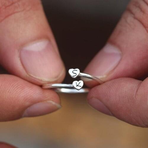 925 Silver Ring for Women Custom letter A-Z 100% Pure Silver Ring Valentines Day Gift YLQ9620