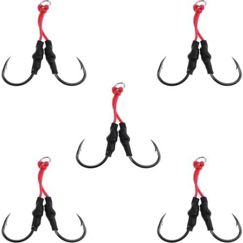 Assist Hooks Jigging Slow Fast Jigs Fishing Hooks Jigging Hooks Jigging jigs Hook Dancing Jigging Hooks, 5 Pack