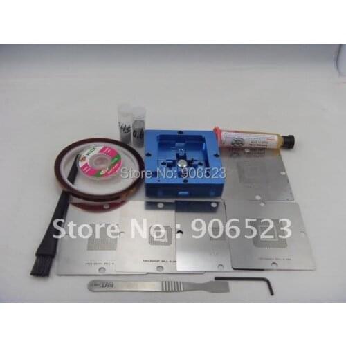 Free shipping bga reballing kit contain Reball station 90mm + for XBOX stencils 90mm + 2 bottle balls +10g solder paste