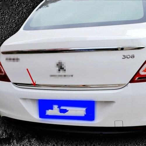 For Peugeot 308 2012-2015 Stainless Car Rear Trunk Door Edge Side Moulding Cover Trim Car Exterior Accessories Stylilng