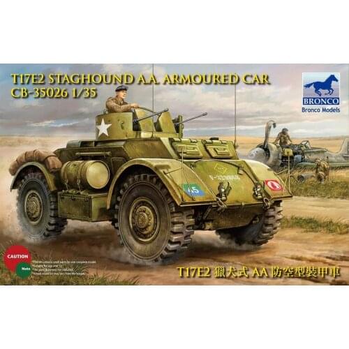 BRONCO CB35026 1/35 T17E2 Staghound A.A. Armoured Car - Scale Model Kit