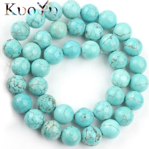 Natural Stone Blue Turquoises Howlite Beads Round Loose Spacer Bead For Jewelry Making Diy Bracelet Accessories 4/6/8/10/12/14mm