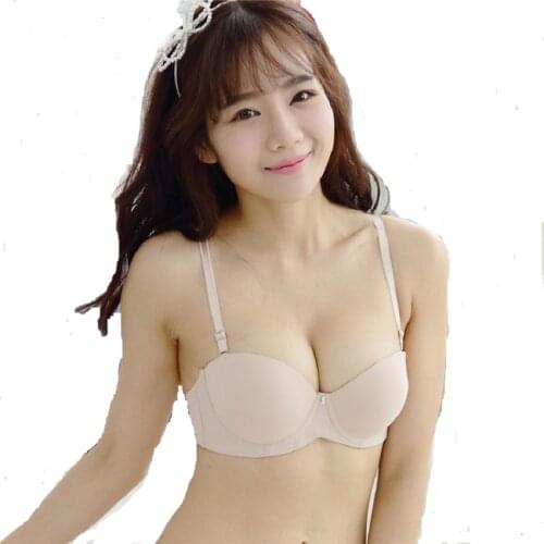 Half cup gathered super push up bra Sexy lingerie women seamless underwear push Gaotui bralette thickened women deep u bra