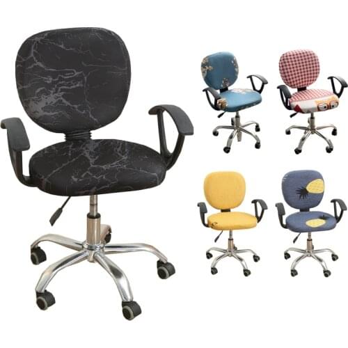 Spandex Split Seat Cover Anti-dust Armchair Cover Office Universal Office Computer Chair Cover Lifting Rotating Chair Back Cover