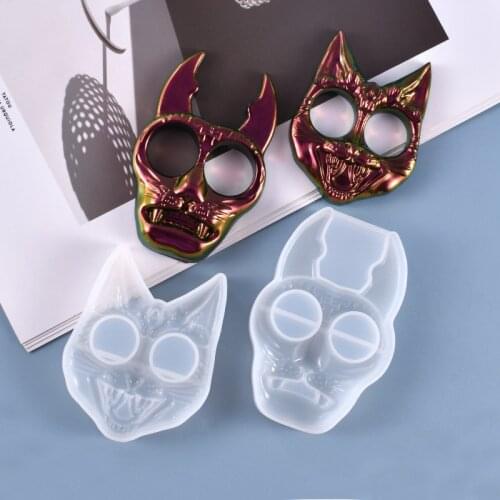 DIY Ring Defense Weapon Crystal Epoxy Mold For Handmade Self Defence Finger Defense Ring Tools Silicone Resin Mould