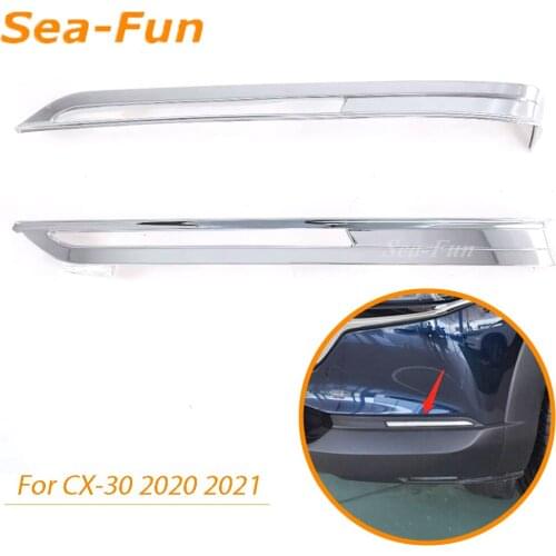 For Mazda CX30 CX-30 2020 2021 Car Front Fog Light Lamp Cover Trim Sticker Foglight Decoration ABS Chrome Styling Accessories
