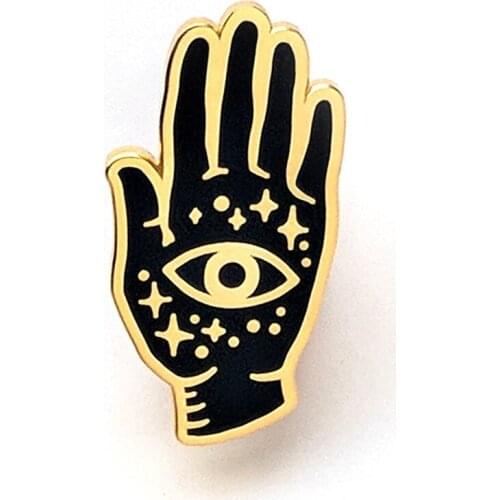 Spirit Palm Eye Hamsa Hand Yoga Meditation Enamel Brooch Pins Badge Lapel Pin Alloy Metal Fashion Jewelry Accessories Gifts