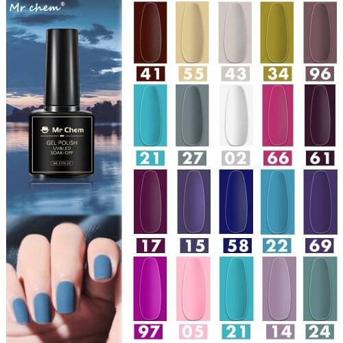 Mr Chem 8ml Gel Polish Manicure Nails Semi Permanent Varnish Matte Top Coat UV Gel Varnish Soak Off Colorful DIY Nails Art