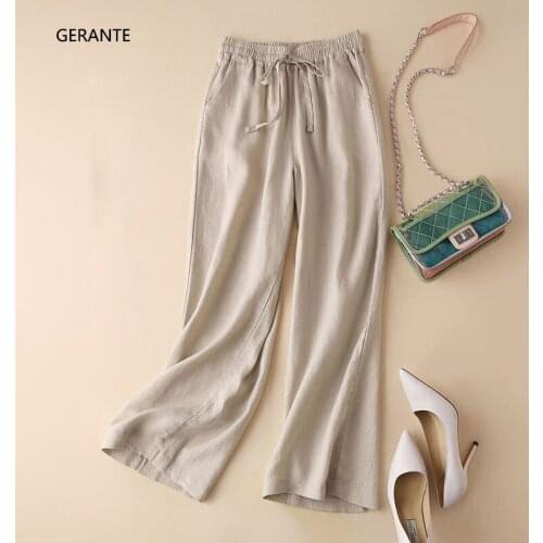 GERANTE Women's Linen Trousers