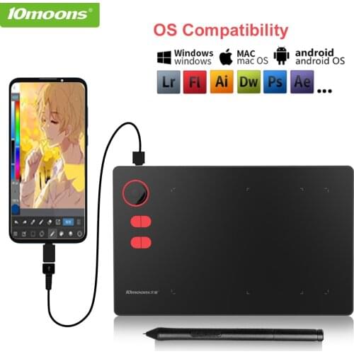 10moons G20 Graphic Tablet 8192 Levels Digital Drawing Tablet with roller No need charge Pen Tablet Support Android Phone