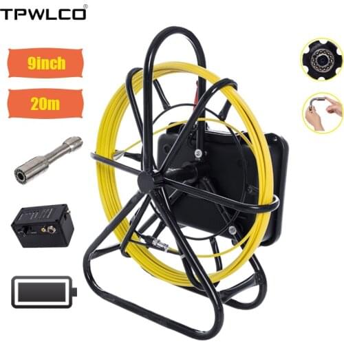 HD 9inch LCD Display 20m 23mm IP68 Waterproof Tube Endoscope System Camera Viewing Angle 120Degree 12V4500MA Lithium Battery