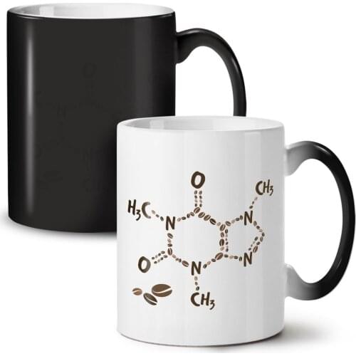 Coffee Formula Chemistry Black Colour Changing Tea Coffee Ceramic Mug 11 Oz
