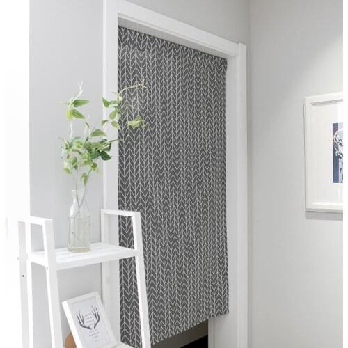 Grey Geometry Stripe Print Short Curtain Cloth Curtains for Bar Kitchen Cabinet Door and Widow Partition curtain