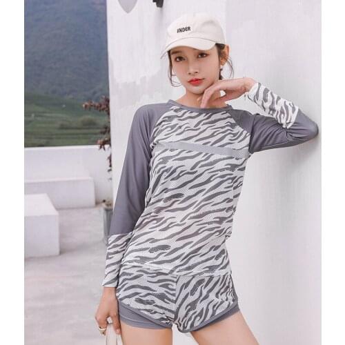 Swimsuit Bathing Suits Women Swiming Suit Surfing Swimsuits For Sports Leisure Three Piece Long Sleeve Covering Korean Animal