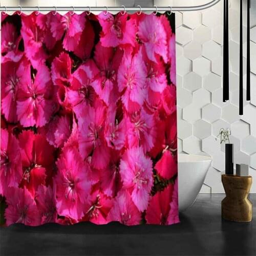 New Custom Flowers Carnation Shower Curtain Bath Curtain Waterproof Fabric Bathroom Curtain A2020.5.26