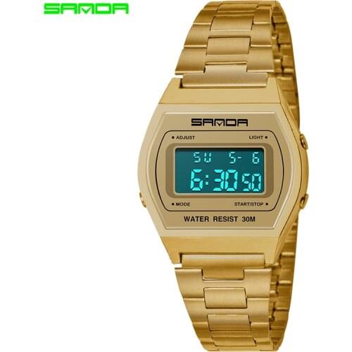 2018 New Sport Watch For Men Brand Electronic Led Digital Wristwatch Fashion Gold Silver Couple Stop Hours Relogio Masculino
