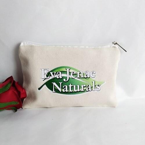 Wholesale 500Pcs/Lot Custom Logo Cosmetic Storage Bag With Zipper Canvas Cotton Material Make up Pouch Cosmetic Tools Packaging