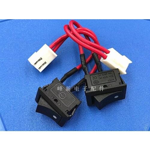 Original new 100% KCD1-B 2pin with wire power switch button 10A 2gear 2pin plate rocker switch boat shaped 15*21 small micro