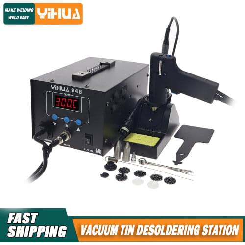 YIHUA 948 digital SMD soldering station high quality suction gun handle 2 in 1 rework station welding 220V 110V