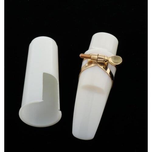 Plastic Alto Saxophone Mouthpiece With Gold Lacquered Ligature Cap Sets