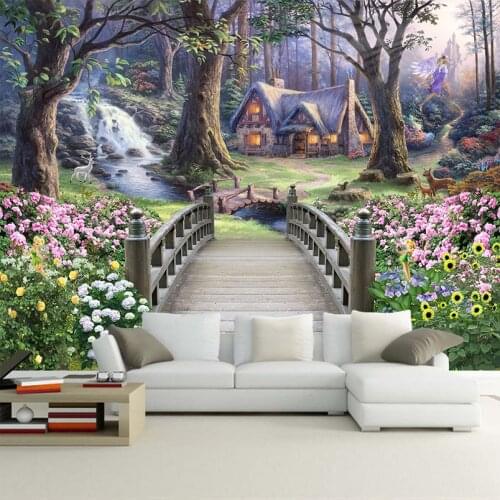 Custom 3D Photo Wallpaper Wall Cloth Nature Landscape Oil Painting Large Murals Bedroom Living Room Backdrop Papel De Parede 3D