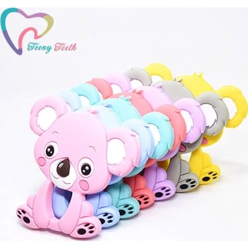 2 PCS Silicone Koala Bear Teether DIY Baby Chewing Animal Pendant Nursing Sensory Teething Pacifier Dummy Jewelry Animal Toy