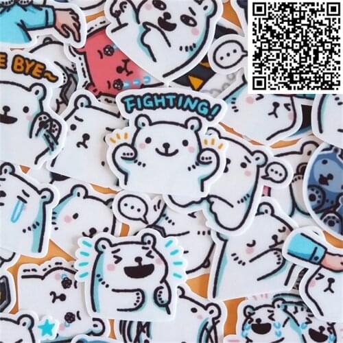 40 pcs/pack Cartoon polar bear Stationery Stickers Planner Decorative Mobile phone car Stickers Scrapbooking DIY Craft Stickers